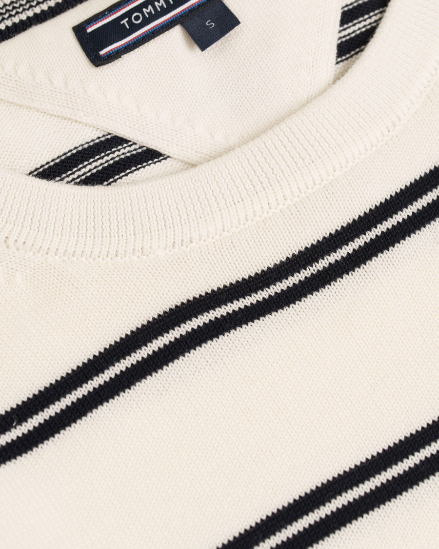 Herr | Tröjor | Tommy Hilfiger | Hendrics Stripe Knitted Crew Neck Snow White