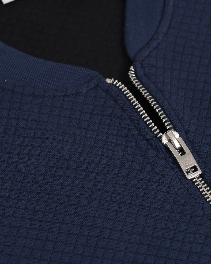 Herr | Tröjor | J.Lindeberg | Randall Micro Quilted Zip Sweater Navy