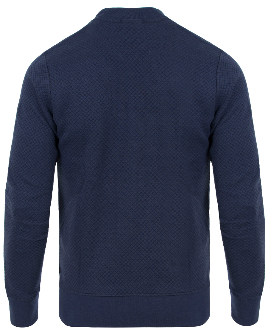 Herr | Tröjor | J.Lindeberg | Randall Micro Quilted Zip Sweater Navy