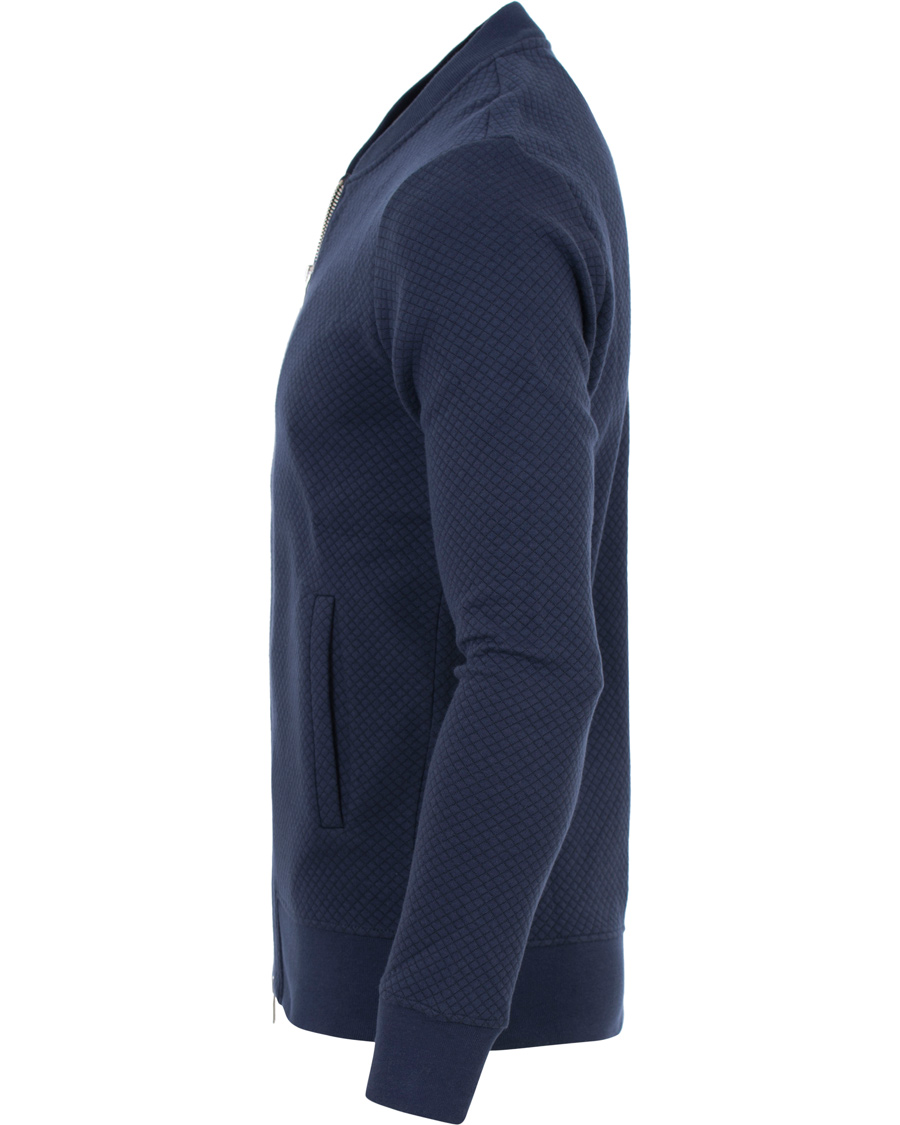 Herr | Tröjor | J.Lindeberg | Randall Micro Quilted Zip Sweater Navy