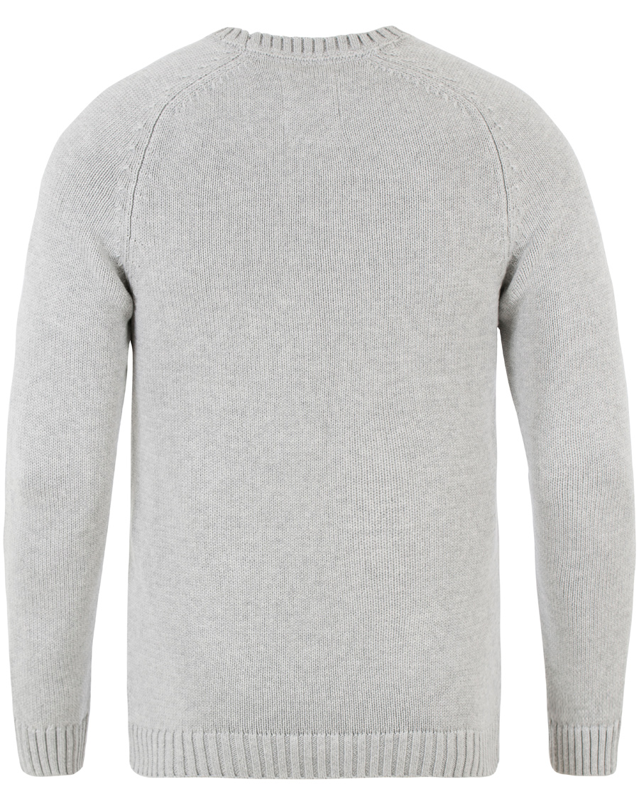 Herr | Tröjor | Lexington | Dylan Knitted Flag Sweater Light Warm Grey Melange