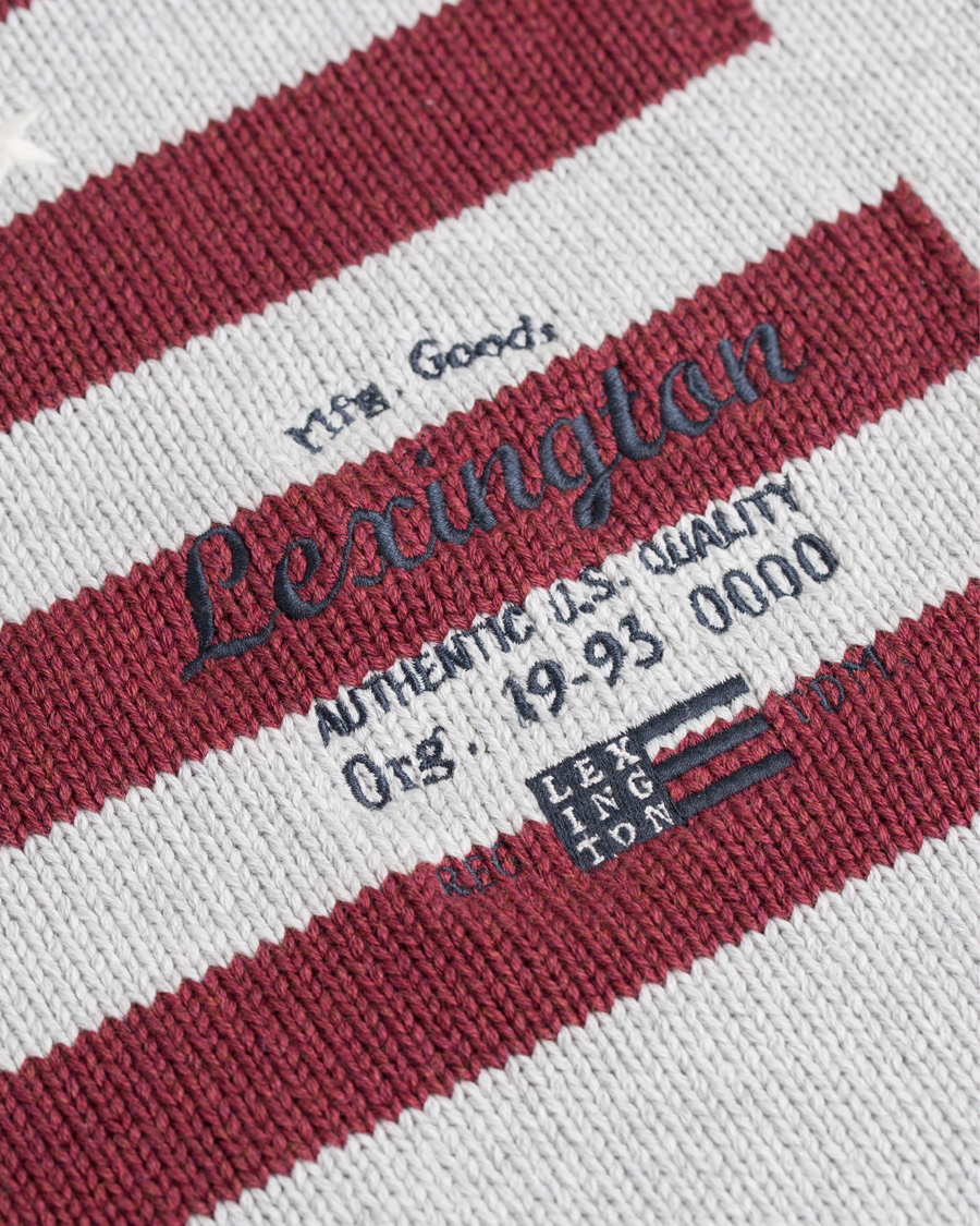 Herr | Tröjor | Lexington | Dylan Knitted Flag Sweater Light Warm Grey Melange