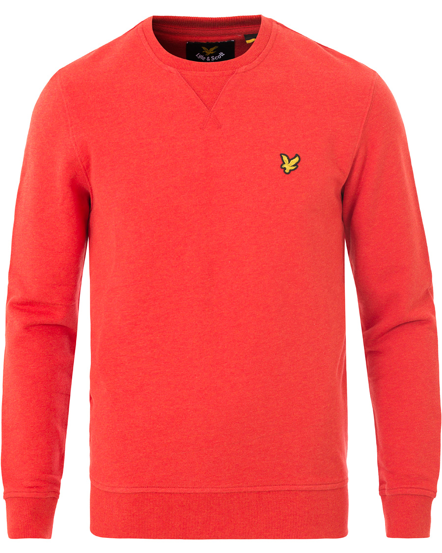 Herr | Tröjor | Lyle & Scott | Crew Neck Sweatshirt Flame Red Marl