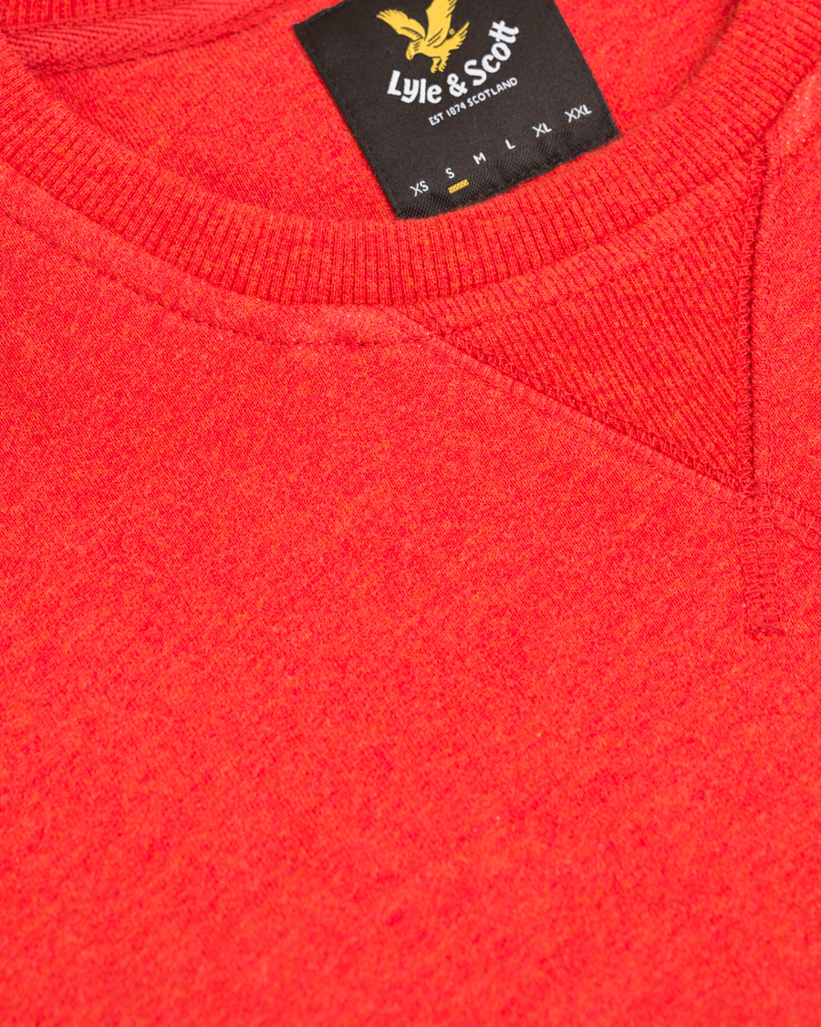 Herr | Tröjor | Lyle & Scott | Crew Neck Sweatshirt Flame Red Marl