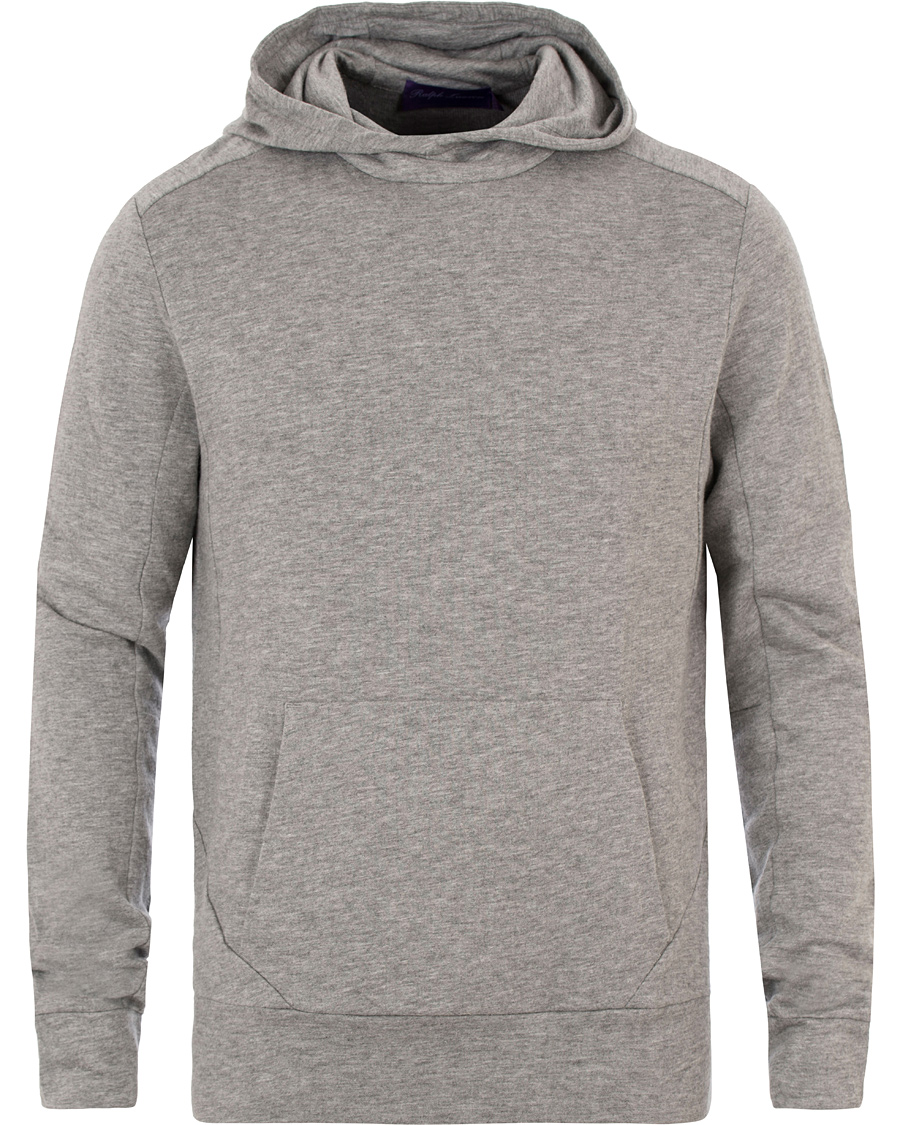 Herr | Tröjor | Ralph Lauren Purple Label | Pima Lounge Hood Sweater Silver Melange