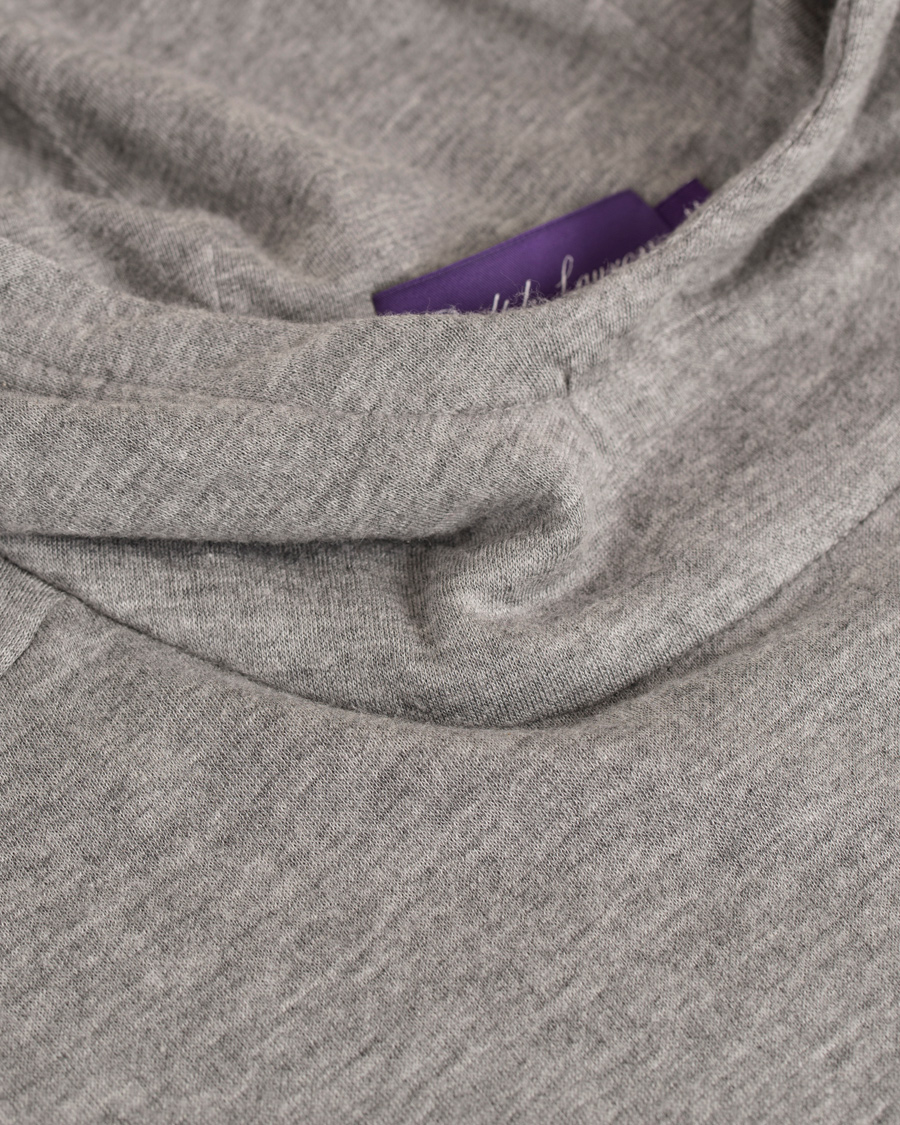 Herr | Tröjor | Ralph Lauren Purple Label | Pima Lounge Hood Sweater Silver Melange