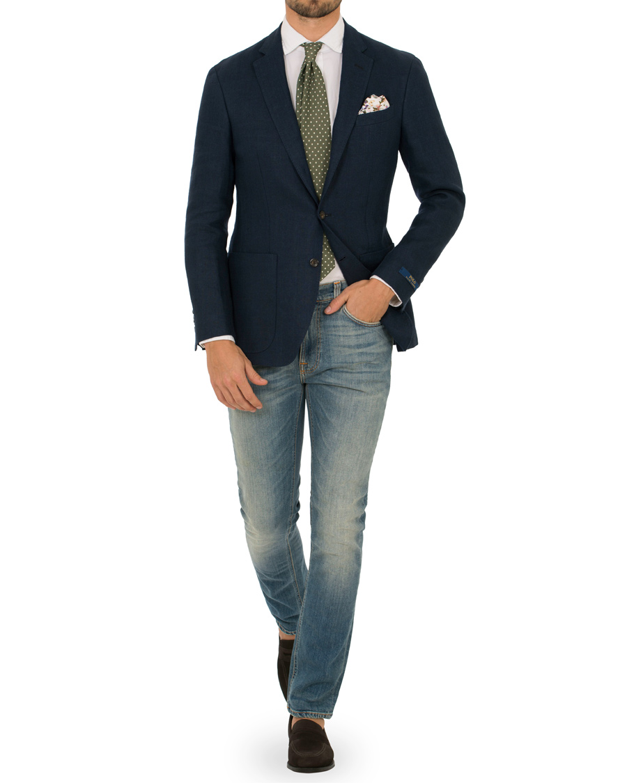 Herr | Kavajer | Polo Ralph Lauren | Morgan Yale Linen Herringbone Blazer Navy