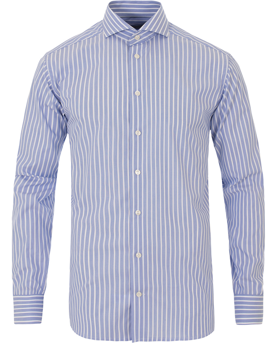 Herr | Skjortor | Eton | Slim Fit Poplin Striped Shirt Light Blue