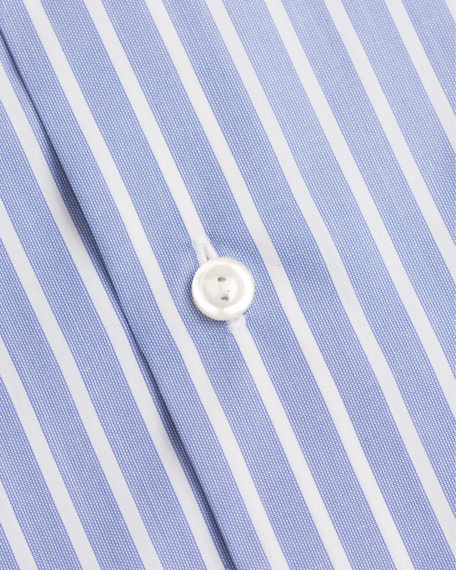 Herr | Skjortor | Eton | Slim Fit Poplin Striped Shirt Light Blue