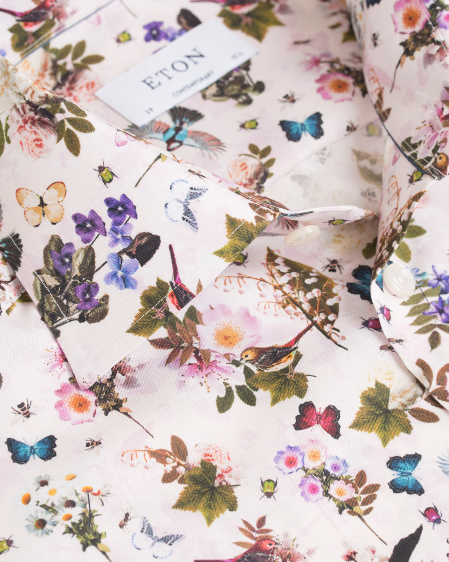 Herr | Skjortor | Eton | Contemporary Signature Printed Flower Shirt White