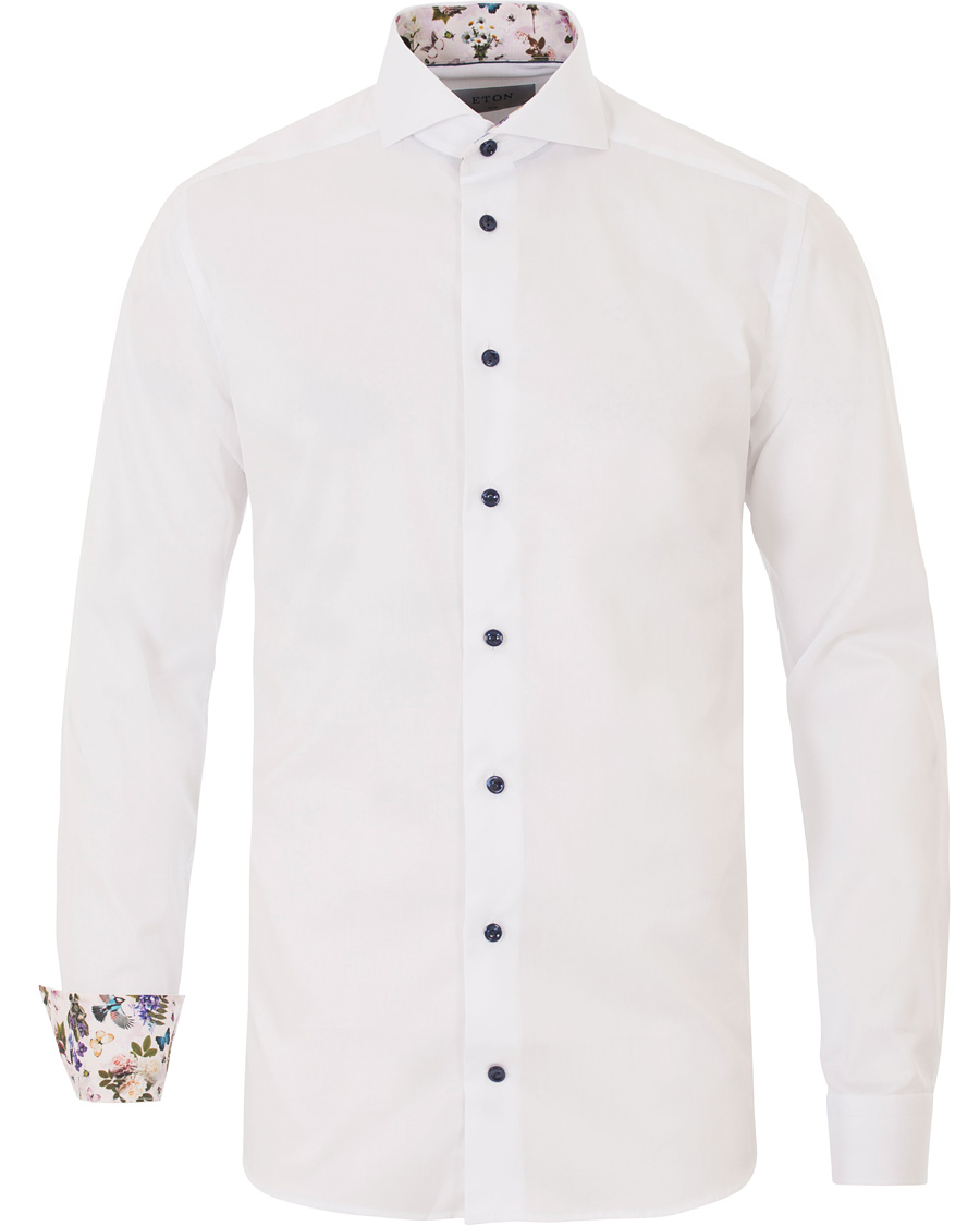 Herr | Skjortor | Eton | Slim Fit Signature Twill Contrast Shirt White