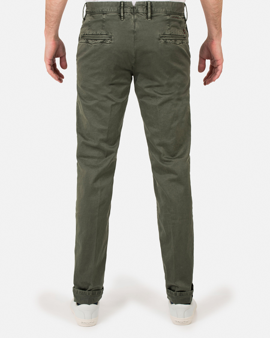 Herr | Byxor | Incotex | Slim Fit Stretch Slacks Army Green