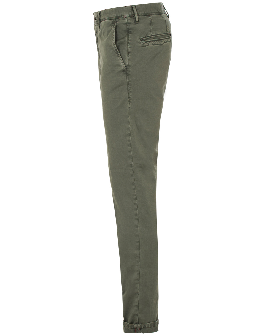 Herr | Byxor | Incotex | Slim Fit Stretch Slacks Army Green