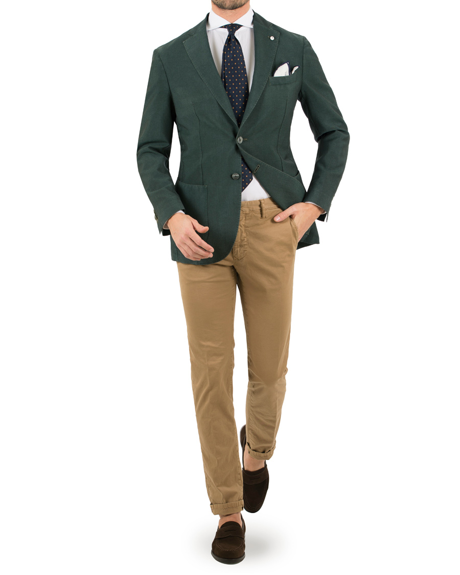 Herr | Byxor | Incotex | Slim Fit Stretch Slacks Khaki