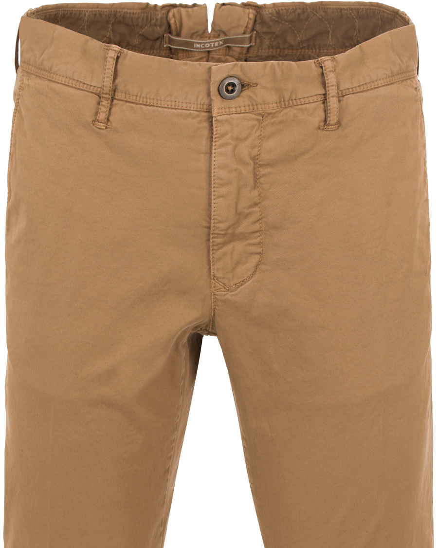 Herr | Byxor | Incotex | Slim Fit Stretch Slacks Khaki