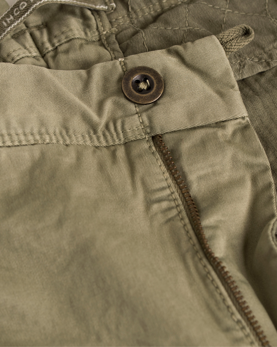 Herr | Byxor | Incotex | Slim Fit Stretch Slacks Light Army
