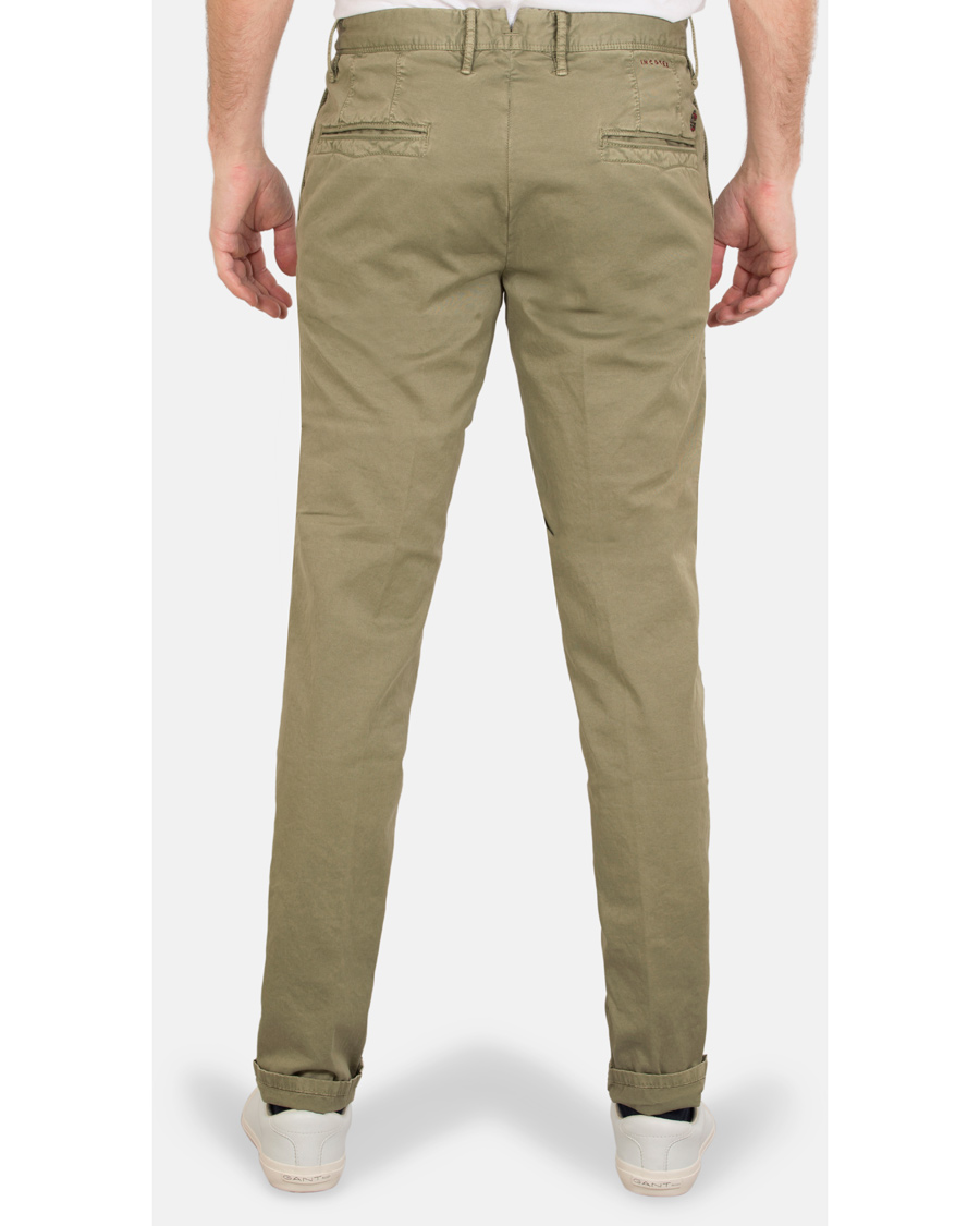 Herr | Byxor | Incotex | Slim Fit Stretch Slacks Light Army