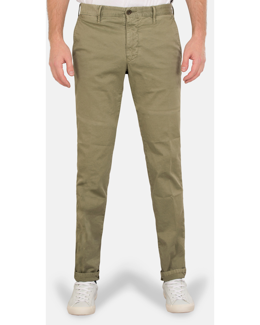Herr | Byxor | Incotex | Slim Fit Stretch Slacks Light Army