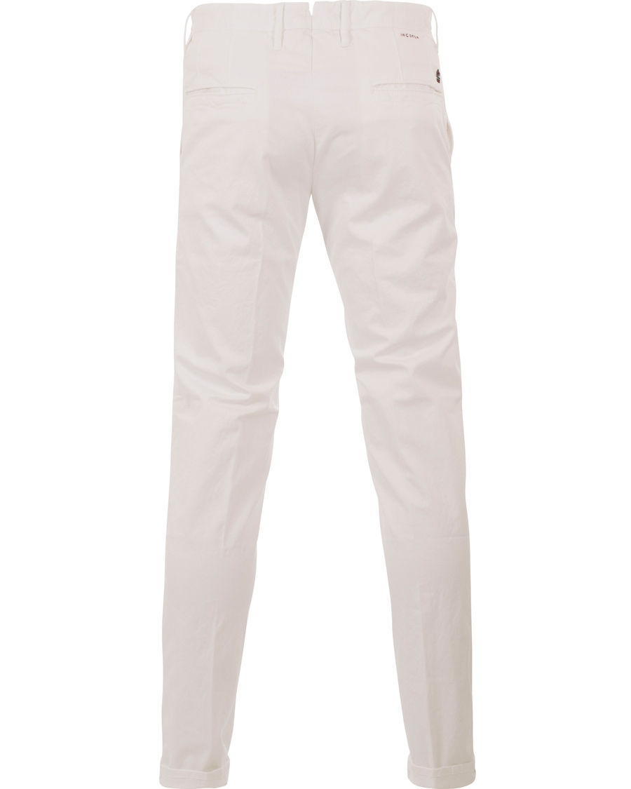 Herr | Byxor | Incotex | Slim Fit Stretch Slacks White