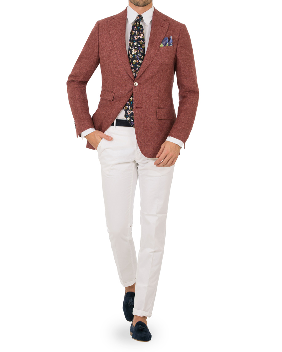 Herr | Byxor | Incotex | Slim Fit Stretch Slacks White
