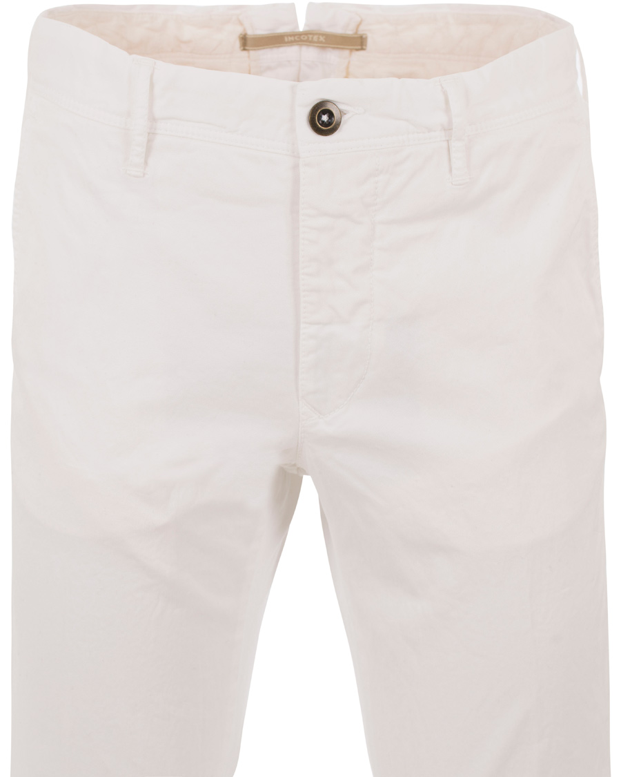 Herr | Byxor | Incotex | Slim Fit Stretch Slacks White
