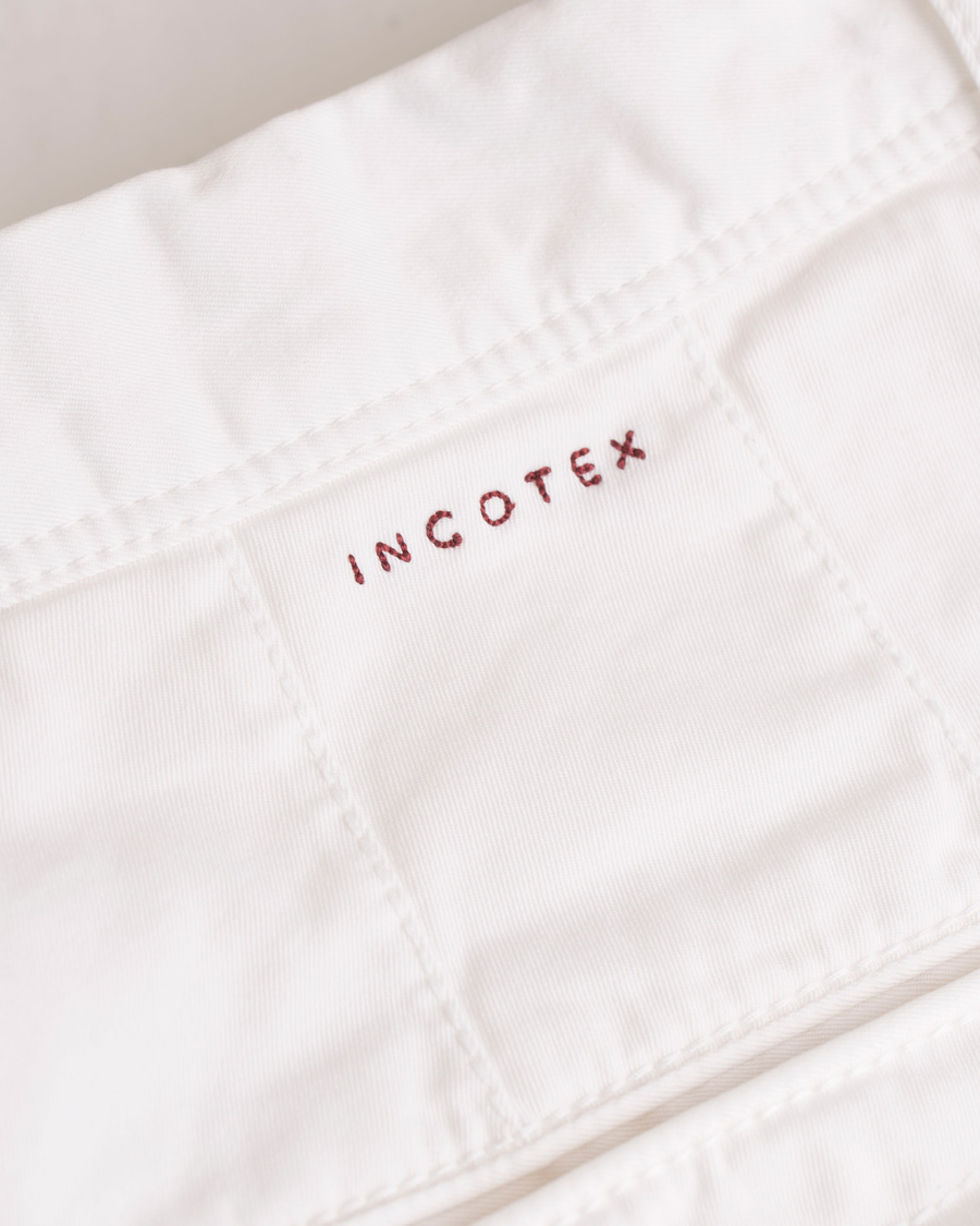 Herr | Byxor | Incotex | Slim Fit Stretch Slacks White