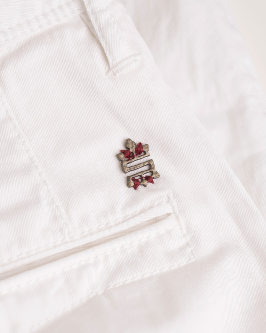 Herr | Byxor | Incotex | Slim Fit Stretch Slacks White