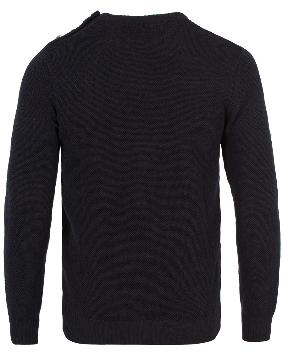 Herr | Tröjor | De Bonne Facture | Breton Wool and Linnen Knit Navy