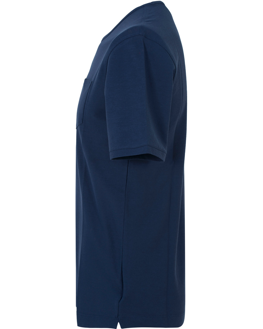 Herr | T-Shirts | Zanone | Ice Cotton Pocket Tee Deep Blue