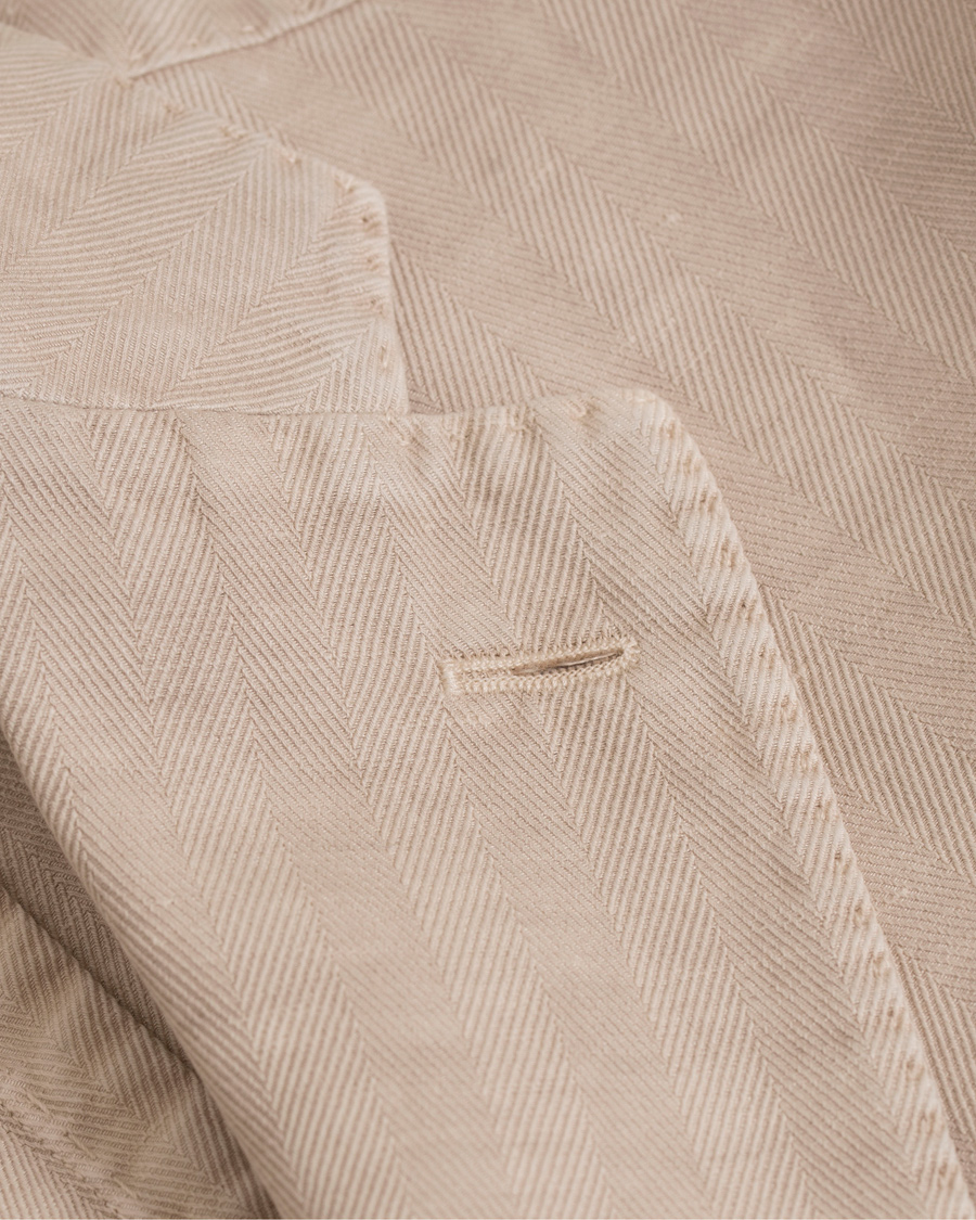 Herr | Kostymer | Boglioli | K Jacket Cotton/Linen Herringbone Suit Beige