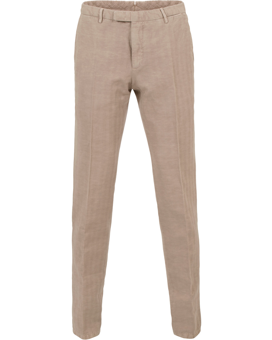 Herr | Kostymer | Boglioli | K Jacket Cotton/Linen Herringbone Suit Beige