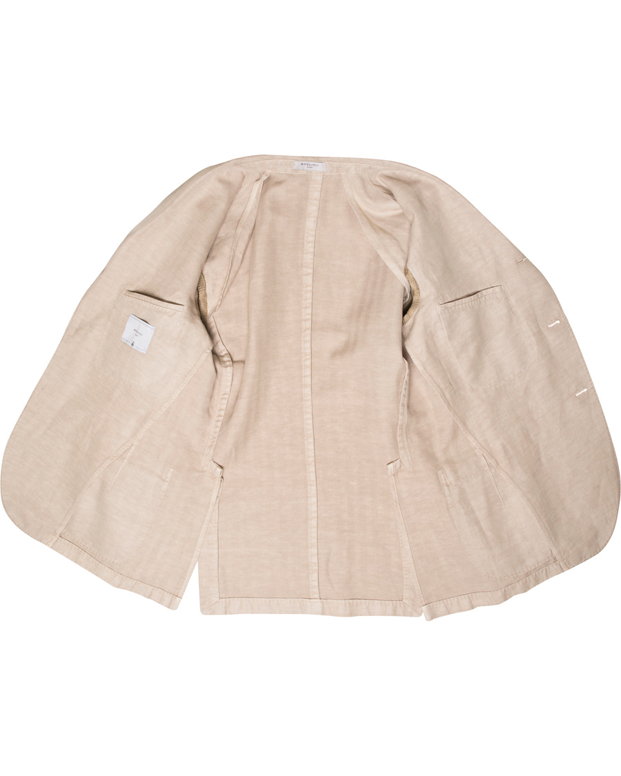 Herr | Kostymer | Boglioli | K Jacket Cotton/Linen Herringbone Suit Beige