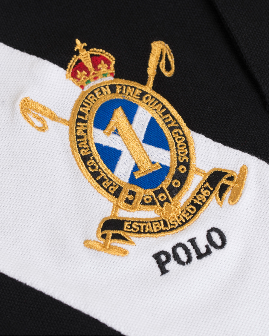 Herr | Pikéer | Polo Ralph Lauren | Custom Fit Big Pony Diagonal Stripe Polo Black/White