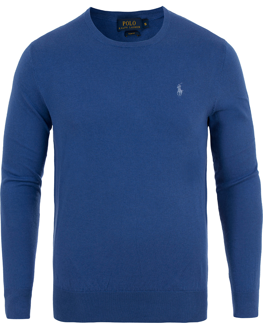 Herr | Tröjor | Polo Ralph Lauren | Slim Fit Cotton Crew Neck Pullover Blue Legacy