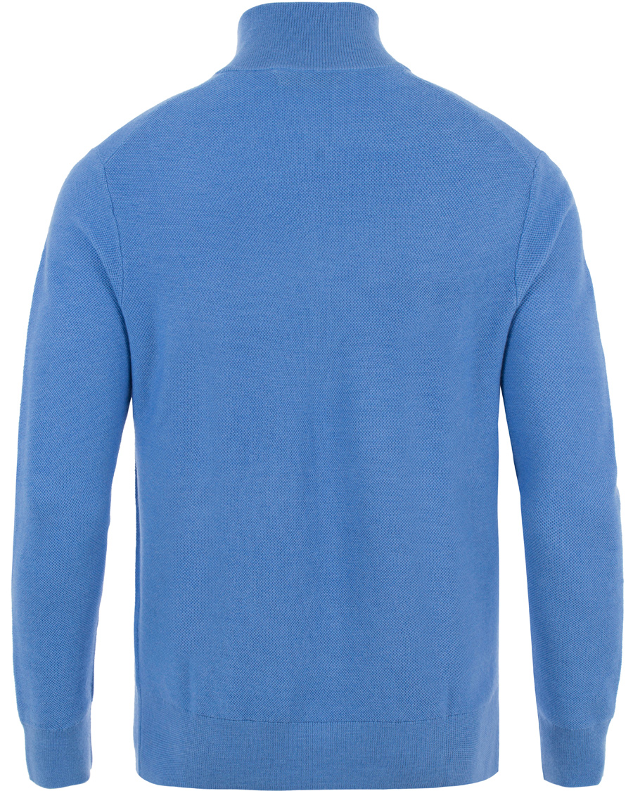 Herr | Tröjor | Polo Ralph Lauren | Cotton/Silk/Cashmere Half Zip Honeycomb Aerial Blue