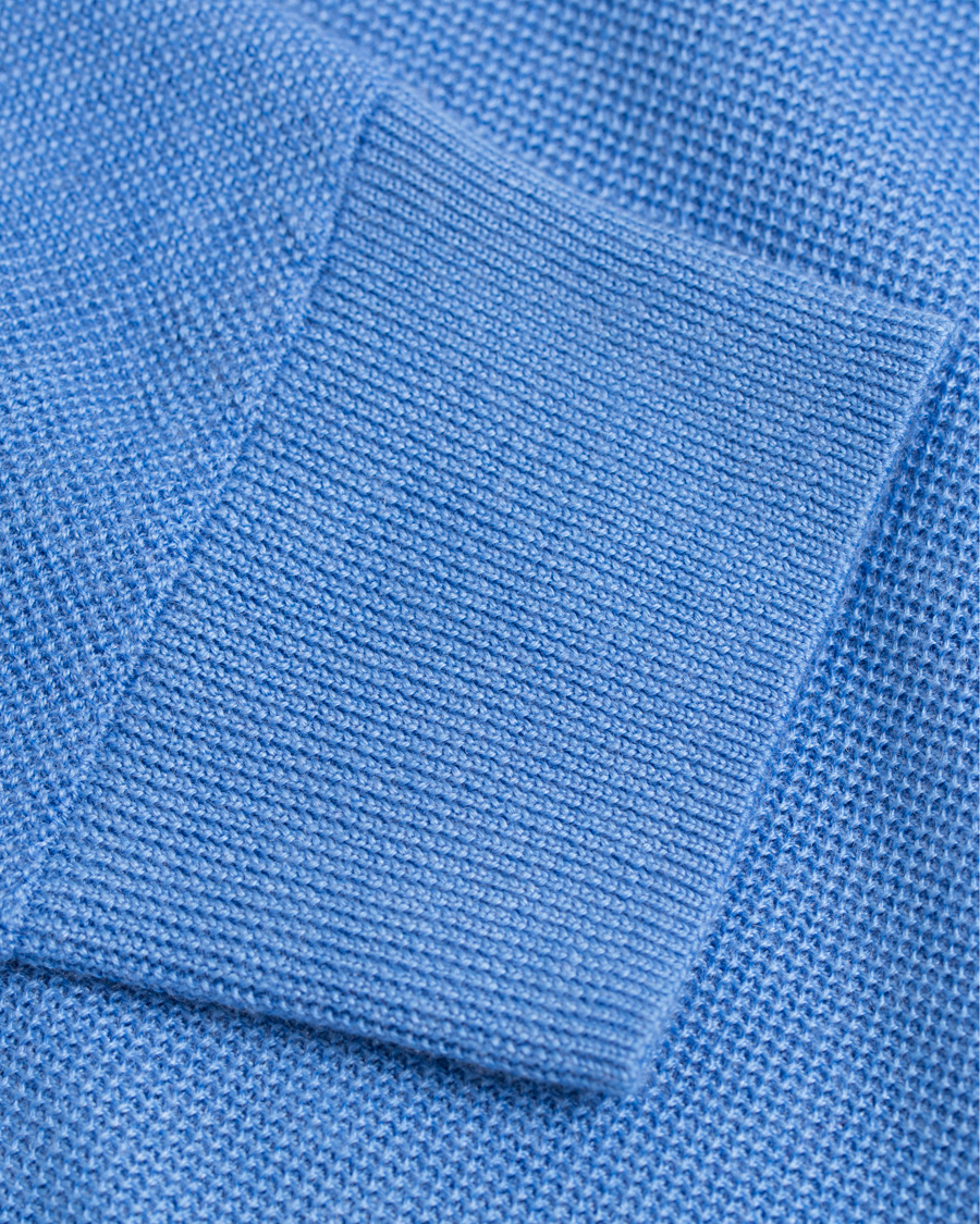 Herr | Tröjor | Polo Ralph Lauren | Cotton/Silk/Cashmere Half Zip Honeycomb Aerial Blue
