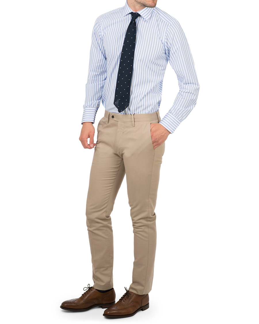 Herr | Skjortor | Turnbull & Asser | Slim Fit Poplin Stripe Shirt Light Blue
