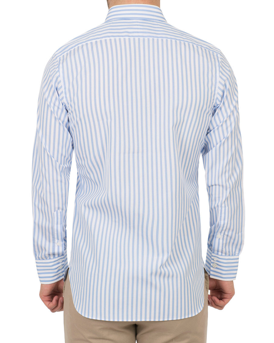 Herr | Skjortor | Turnbull & Asser | Slim Fit Poplin Stripe Shirt Light Blue