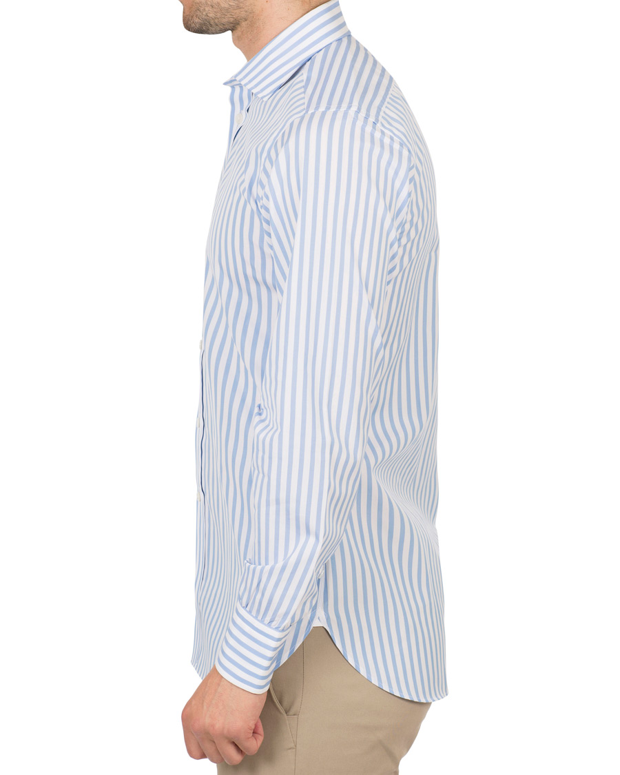 Herr | Skjortor | Turnbull & Asser | Slim Fit Poplin Stripe Shirt Light Blue