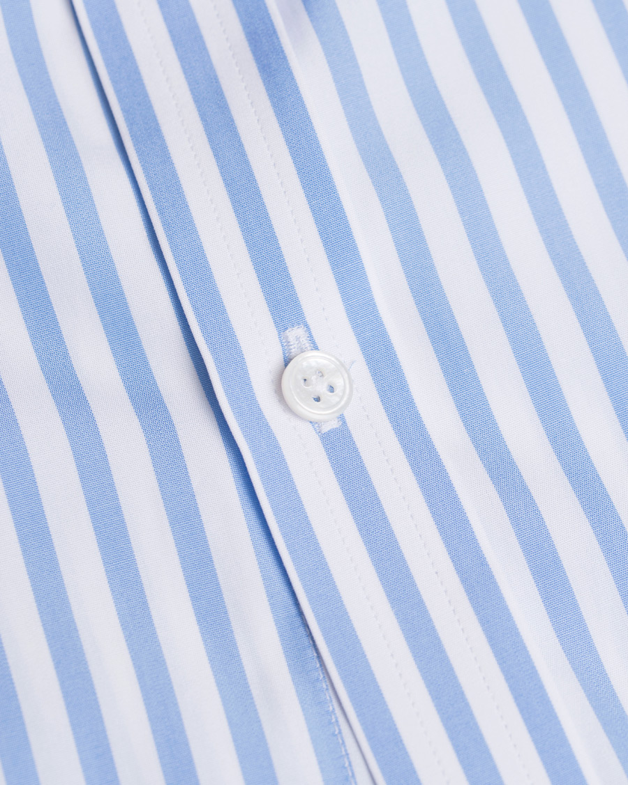 Herr | Skjortor | Turnbull & Asser | Slim Fit Poplin Stripe Shirt Light Blue