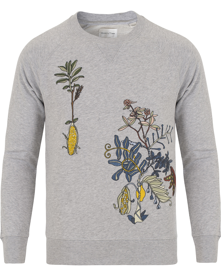 Herr | Tröjor | GANT Rugger | The Embroidery Crew Sweatshirt Grey