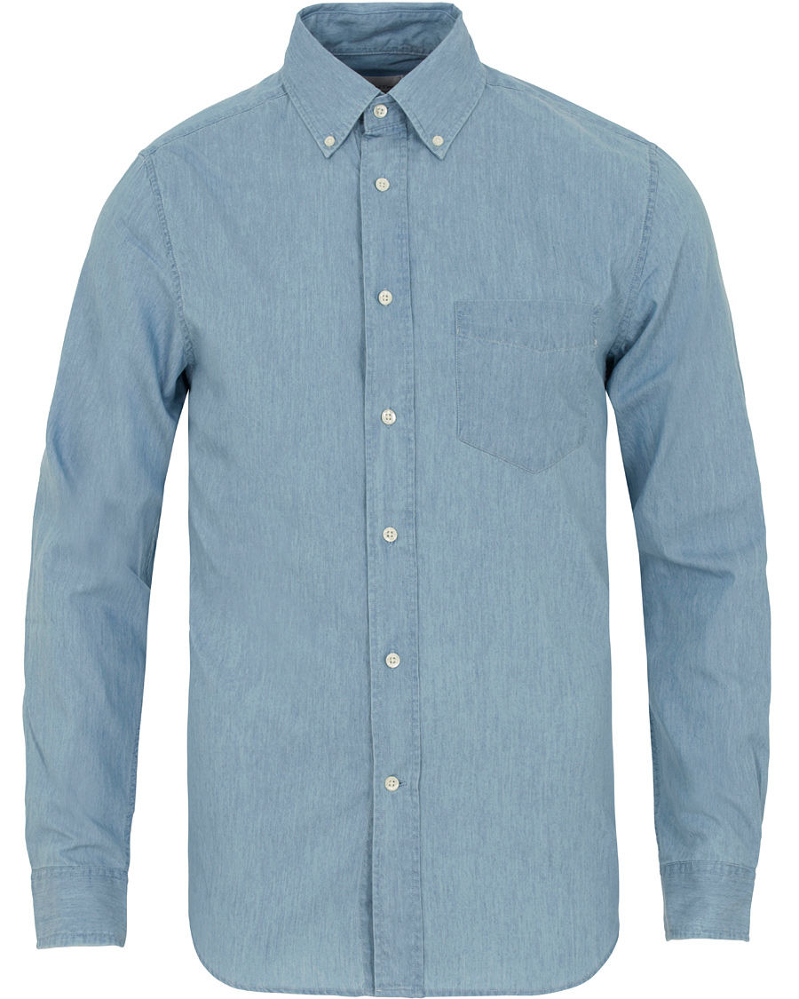 Herr | Skjortor | GANT Rugger | Luxury Indigo Hugger Fit Shirt Light Indigo