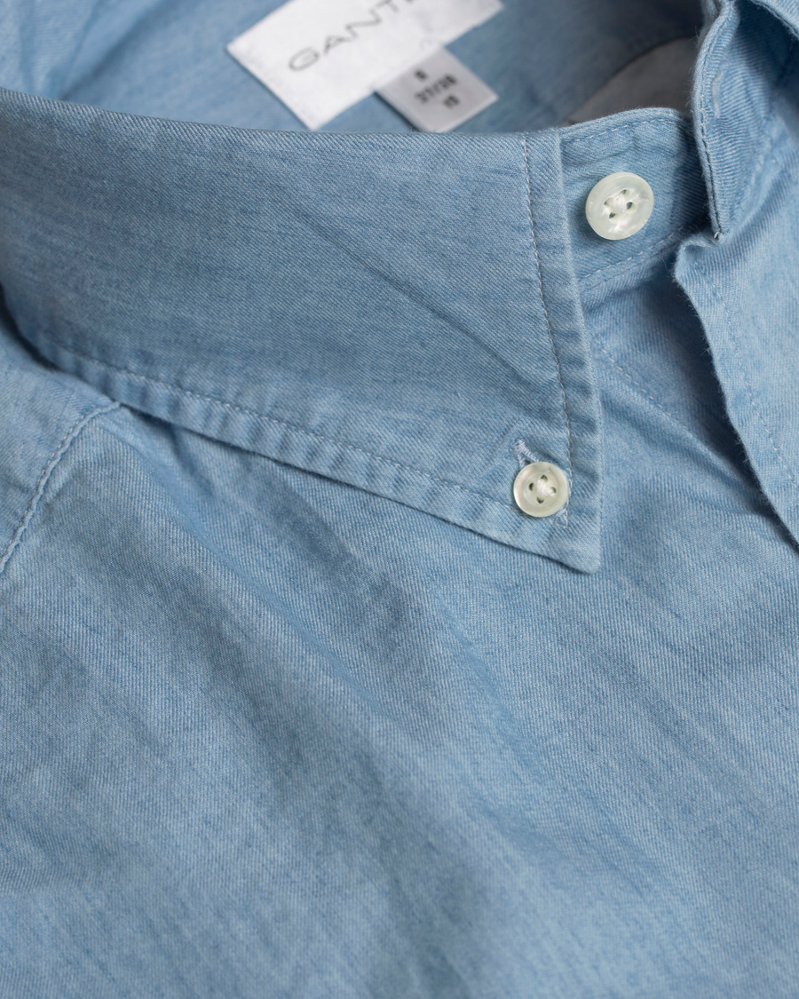 Herr | Skjortor | GANT Rugger | Luxury Indigo Hugger Fit Shirt Light Indigo