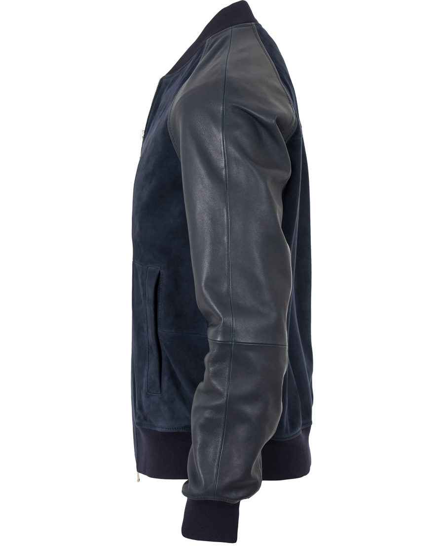 Herr | Jackor | GANT Diamond G | Leather/Suede Bomber Jacket Marine