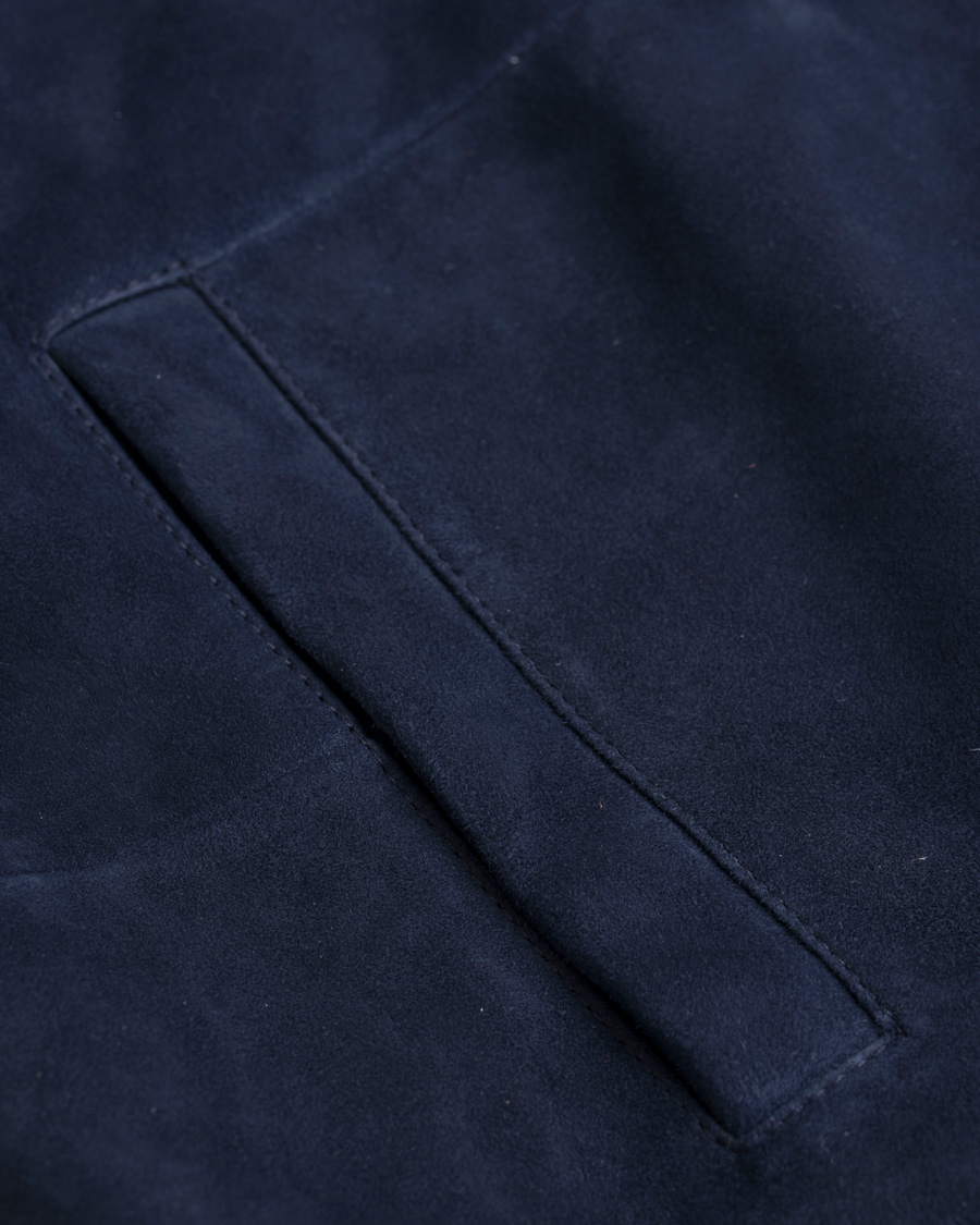 Herr | Jackor | GANT Diamond G | Leather/Suede Bomber Jacket Marine