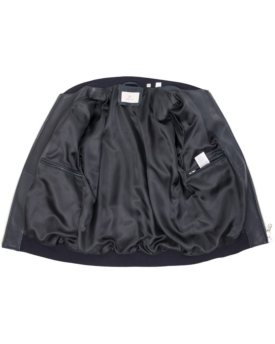 Herr | Jackor | GANT Diamond G | Leather/Suede Bomber Jacket Marine