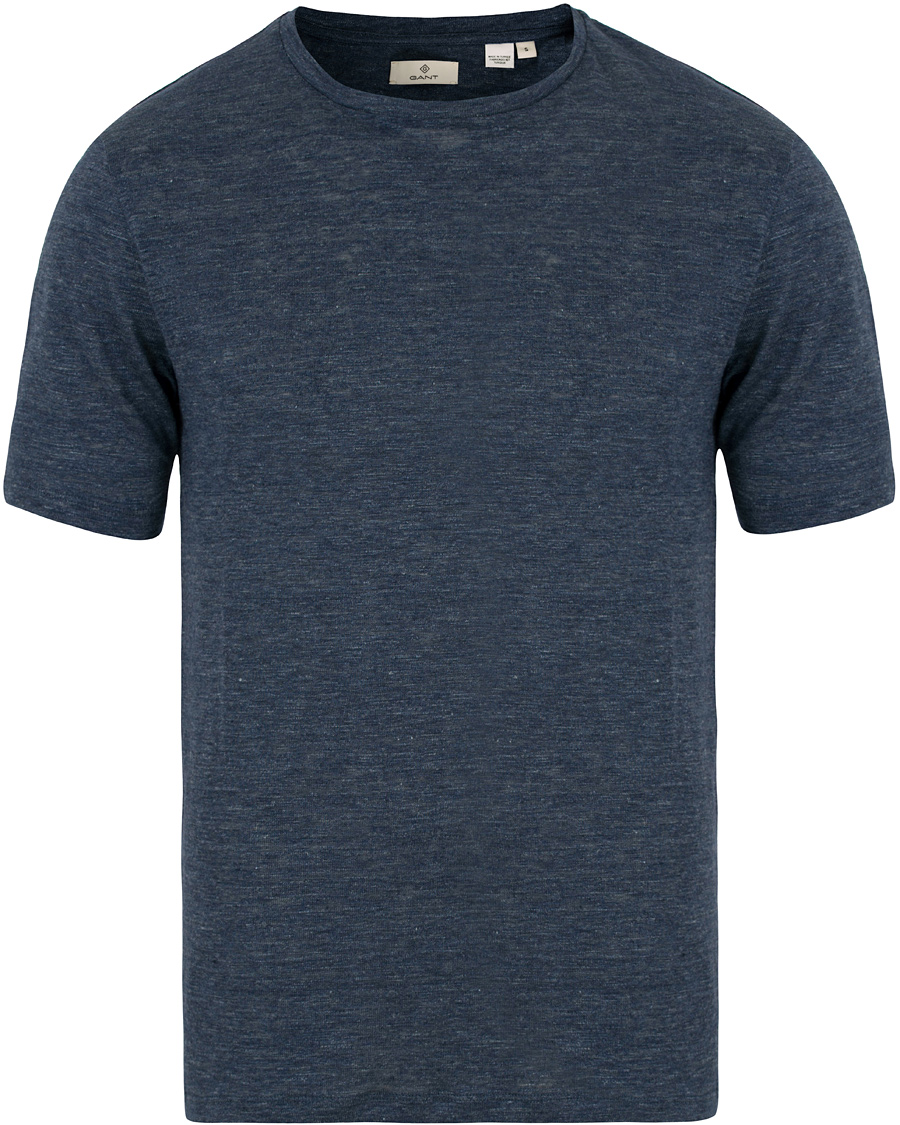 Herr | T-Shirts | GANT Diamond G | Délavé Linen Tee Persian Blue
