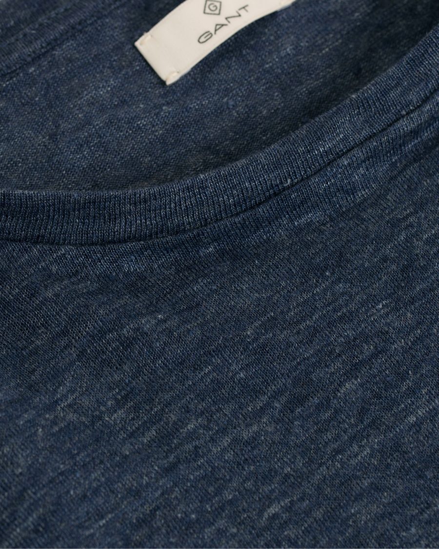 Herr | T-Shirts | GANT Diamond G | Délavé Linen Tee Persian Blue