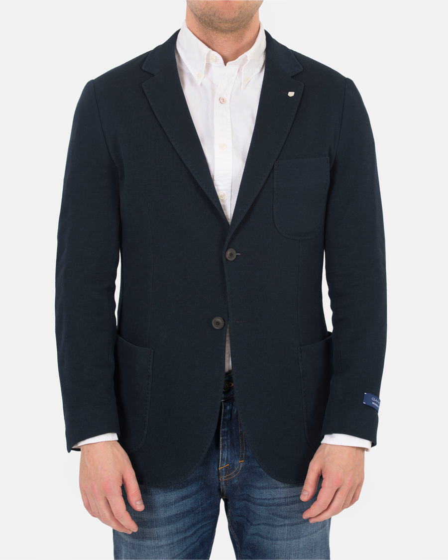 Herr | Kavajer | Gant | Weekender Fit Cotton Pique Blazer Navy