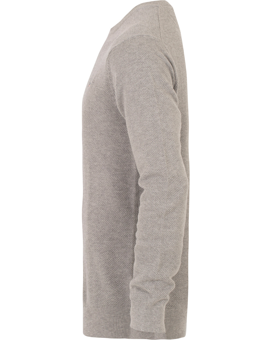 Herr | Tröjor | GANT | Cotton Pique Crew Neck Grey Melange